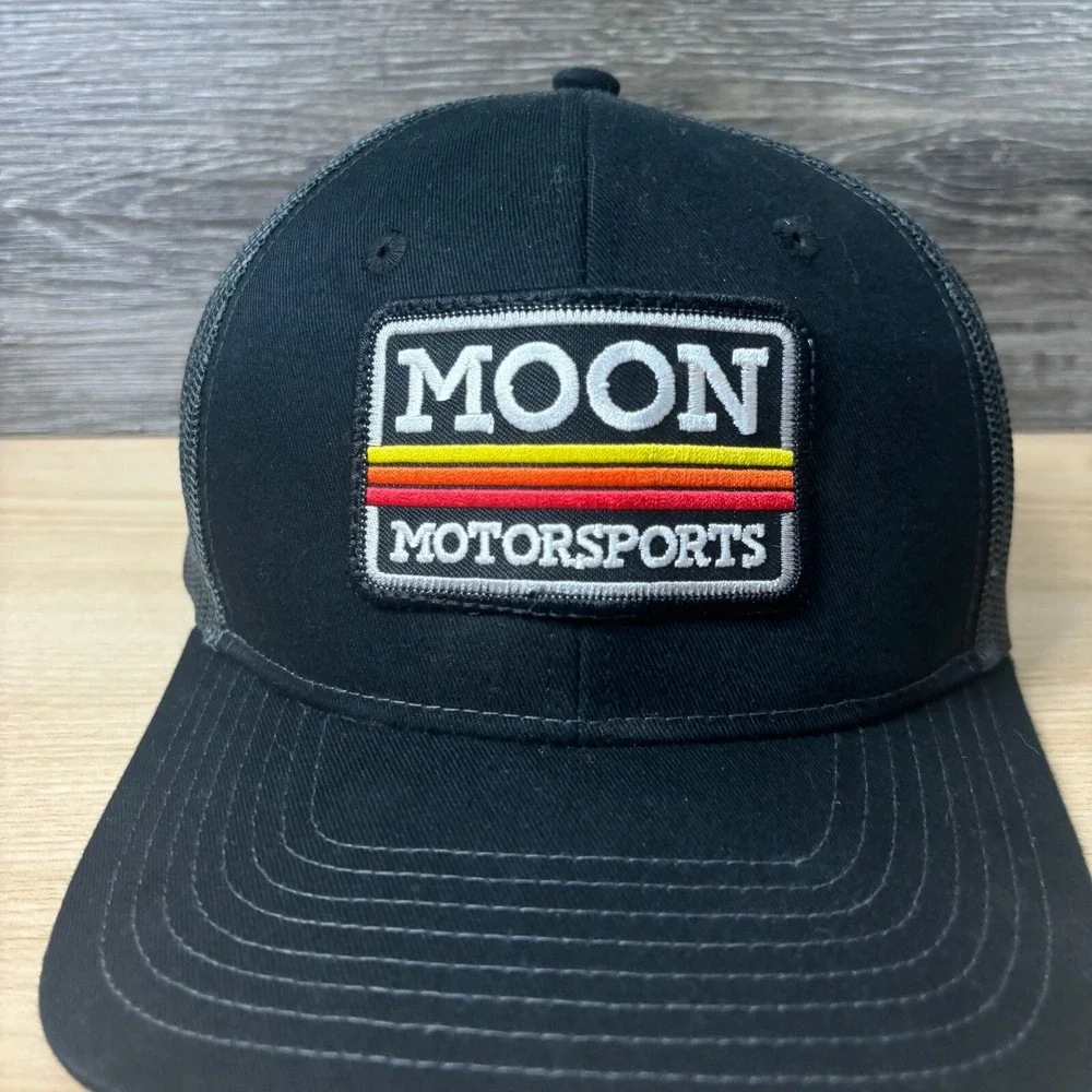 Moon Motorsports Hat Cap Snapback Black Monticello‎ Minnesota Logo Patch